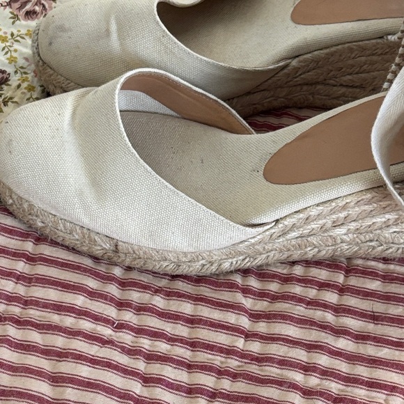 Castaner Cream Espadrille Wedges with Ankle Ties - Picture 5 of 8